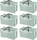 VENO 6 Pack Moving and Storage Bags, Heavy Duty, Alternative to Moving Boxes, Large Packing Totes Supplies for College Dorm Room with Zipper for Clothes, Wide Open Design (Shiny Light Green, 6 Pack)