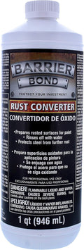 Custom Shop Barrier Bond - Rust Converter & Metal Primer 1-Quart - Rust Inhibitor, Metal Treatment & Protection for Auto, Industrial, Home