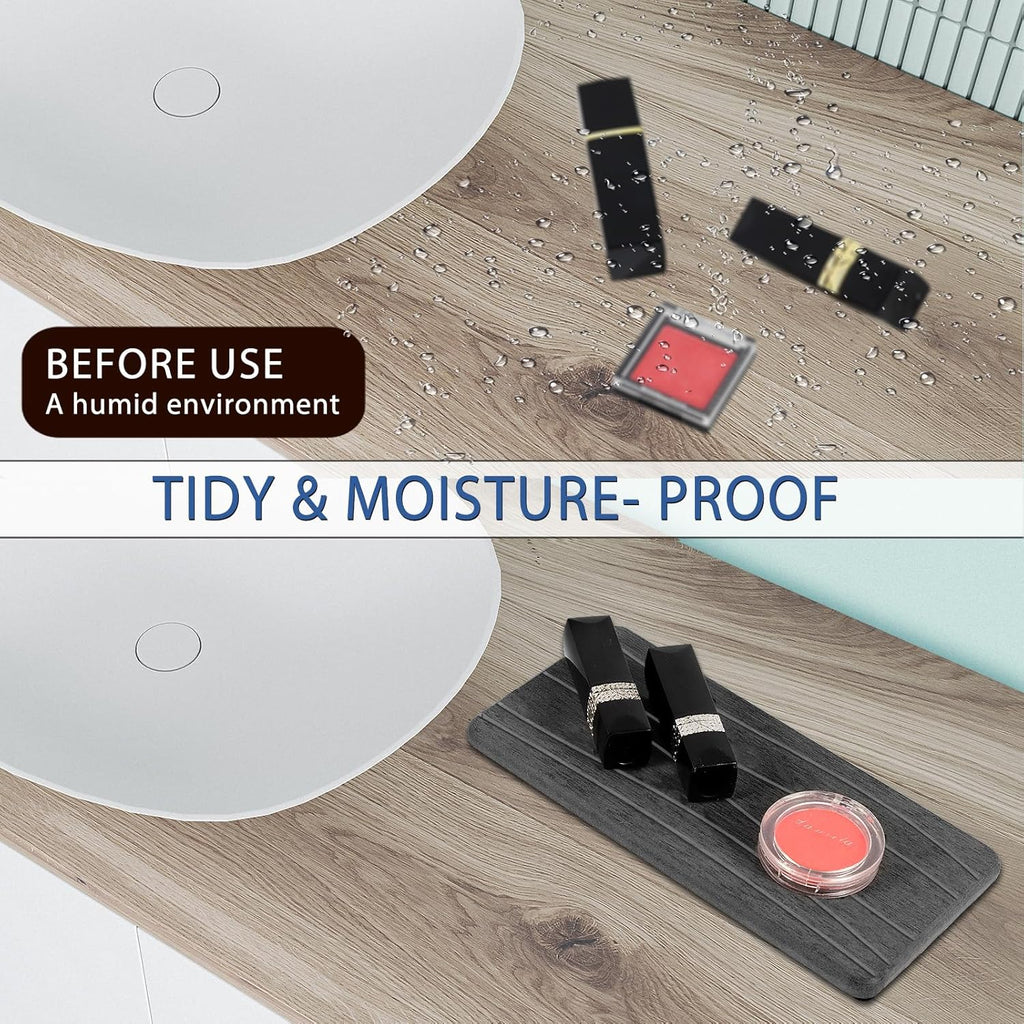 2PCS Water Absorbing Stone Tray, Fast Drying Stone Sink Tray, Water Absorbent Diatomite Trays, Stones Soap Trays, Diatomite Coasters for Kitchen Sink Bathroom Counter, Hand Soap Dish & Holders