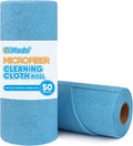 Microfiber Cleaning Cloth, 50 Sheets Shop Towels Commercial Grade Washcloths Lint-Free Clean Rags Bulk Towels for Cars Mechanic Restaurant Garage Housekeeping, 11.5"x 11.5", Blue