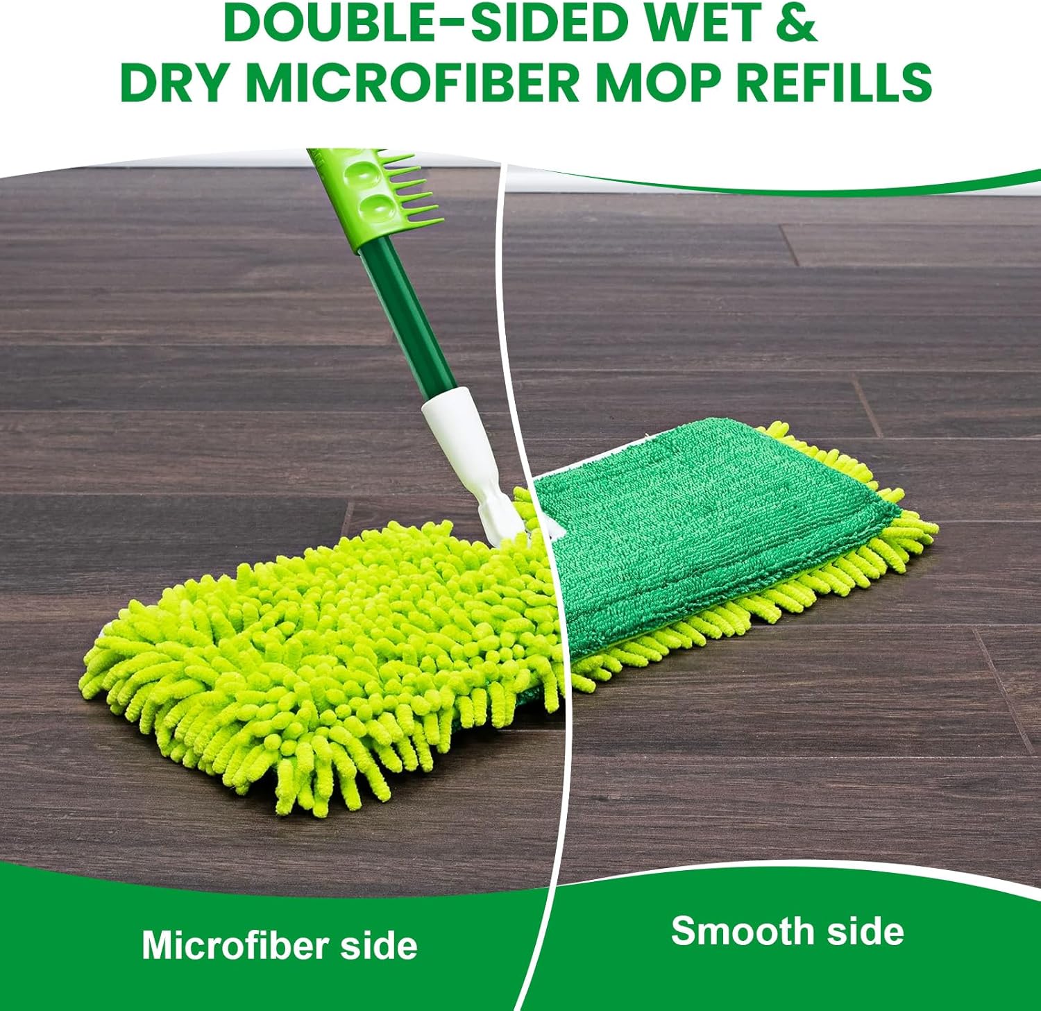 3 Pack Mop Head Replacement for Libman 18" 2-Sided Microfiber Dust Mop, Washable & Reusable Mop Pad Refills for Libman Flat Mop for Indoor & Outdoor Flooring, Bedrooms, Kitchens, Living Rooms