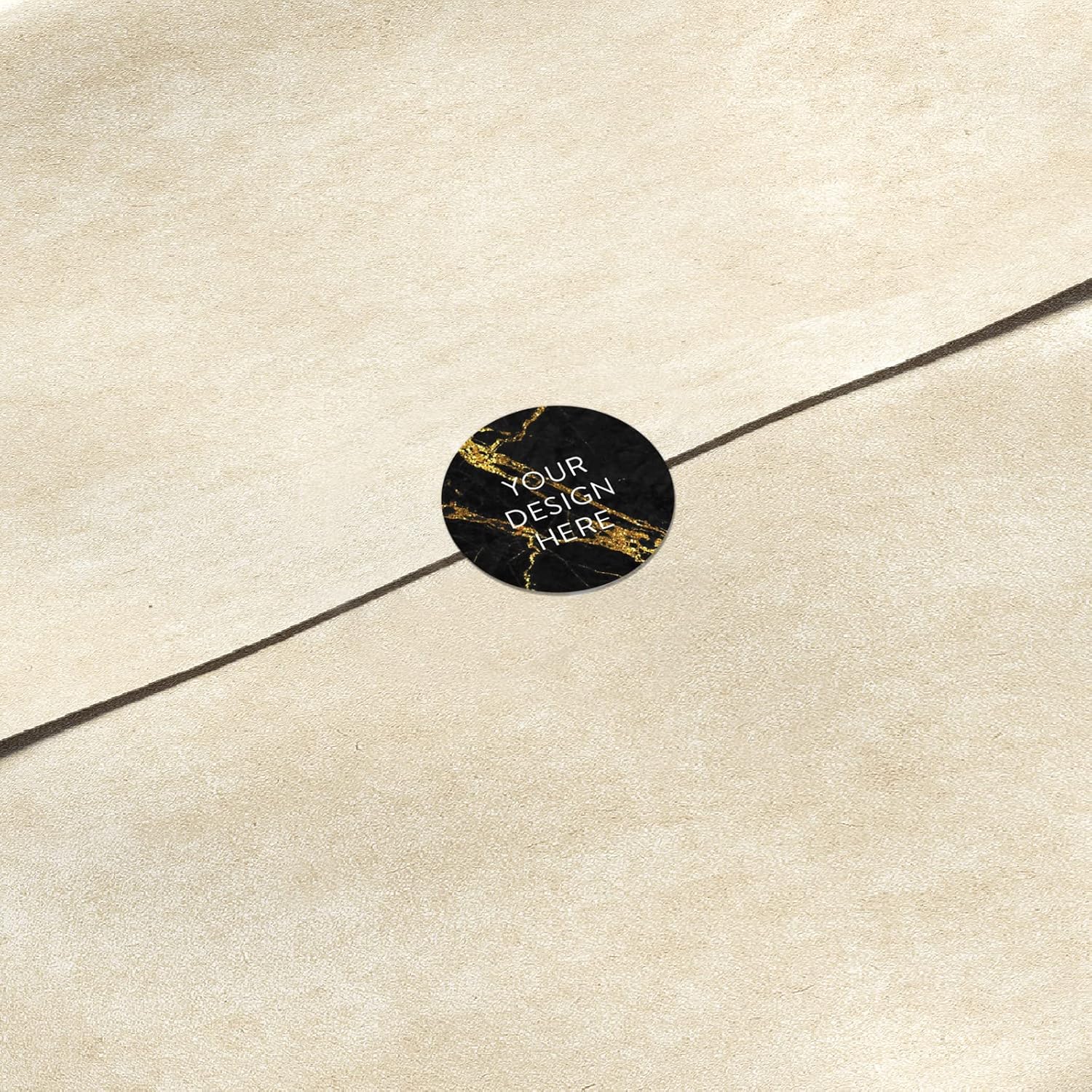 100 Custom Vinyl Stickers - Upload Your own Image, Text, Design, Logo - Personalized Logo Labels for Handmade, Packaging, Bottle, Jars, Candle, Brand Stickers (Black Gold Marble, 1x1)