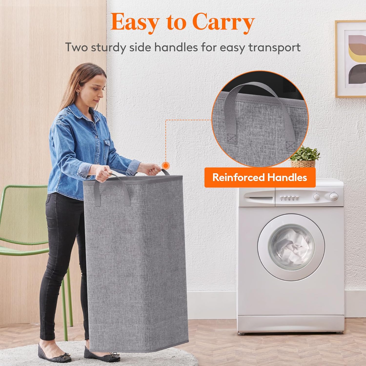 Lifewit 100L Large Tall Laundry Hamper, Collapsible Laundry Basket with Handles, Foldable Clothes Hampers for Laundry, Portable Dirty Clothes Hamper for Dorm College Bedroom Bathroom, Light Gray