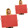 Hushee 2 Pack Extra Large Dish Drying Mat Microfiber Absorbent Dish Drying Pad Large Size Dishes Drainer Mats for Countertop, Sink, Refrigerator or Dryer (30 x 24 Inch,Red)
