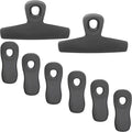 COOK WITH COLOR Bag Clips, Heavy Duty Chip Clip and Refrigerator Magnet Clips for Food Storage with Air Tight Seal Grip for Snack Bags and Food Bags (Grey, Pack of 8)