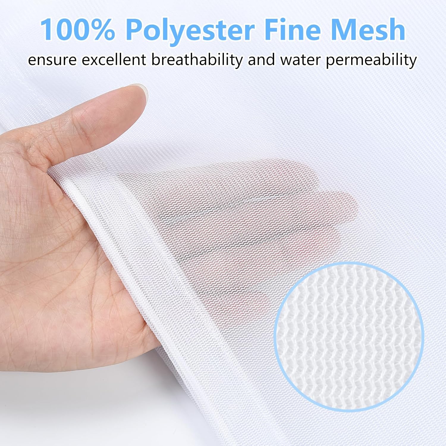 OTraki 16 x20 Inch Small Laundry Bags 2PCS Fine Mesh Washing Bag Drawstring Dirty Clothes Machine Washable Delicates Bra Lingerie Socks Toy Garment Bag for Home Travel Dorm White