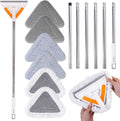 Wall Mop Cleaner with Long Handle,94” Multipurpose Wall Duster,Ceiling Mop,Window Mesh Screen Cleaner with Squeegee,Wall Cleaner Mops with 6 Replacement Pads for Painted Walls,Floor,Baseboard,Glasses