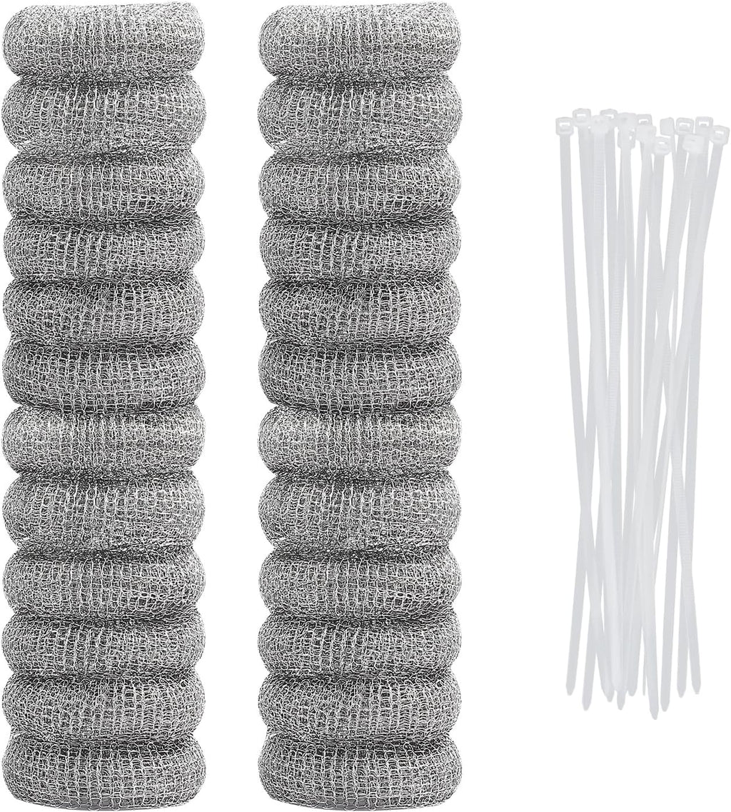 24PCS Lint Traps for Washing Machine, Stainless Steel Mesh Snare Trap Washer Hose Lint Catcher Laundry Mesh Washer Hose Filter with 24 PCS Cable Ties