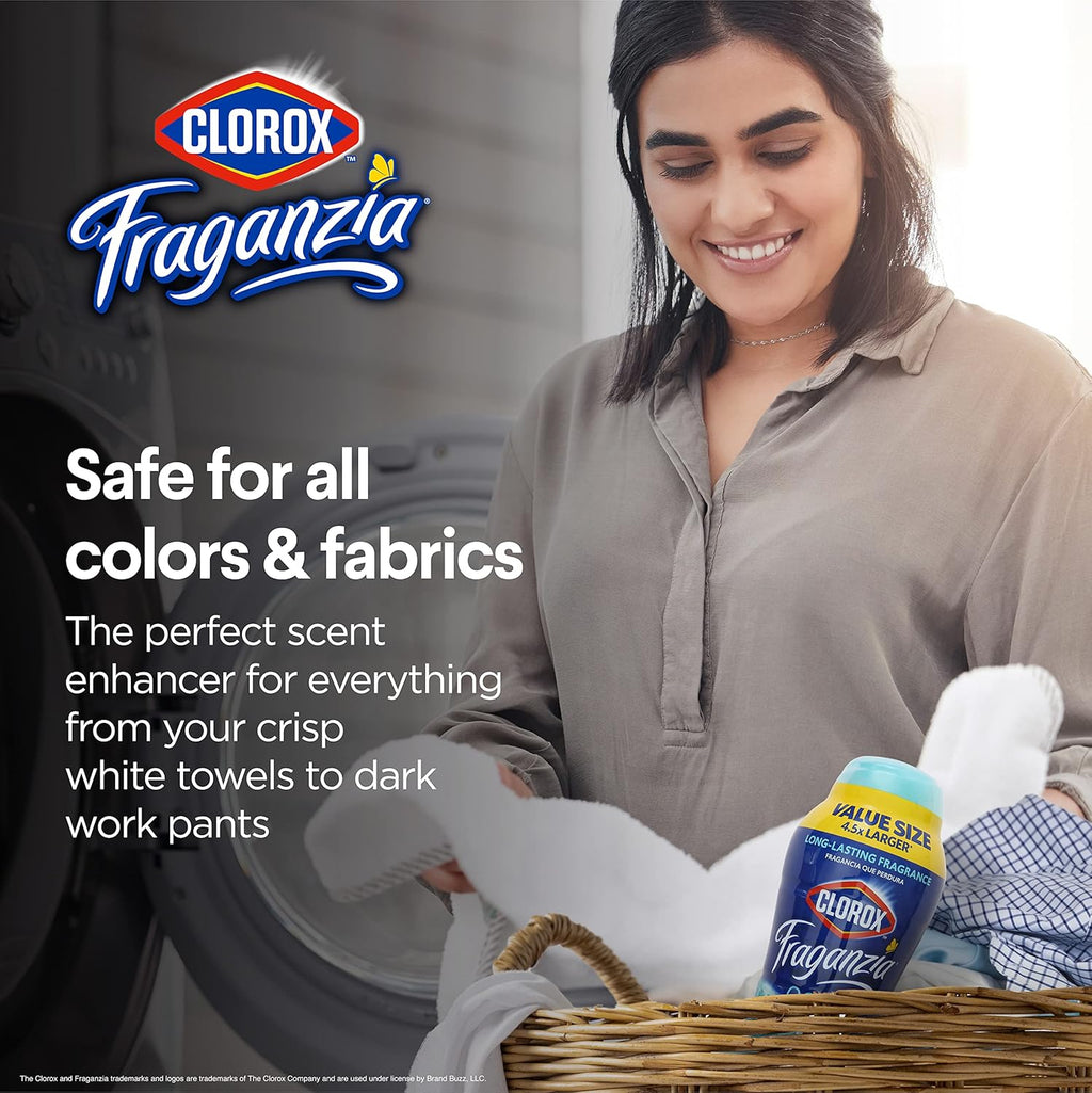 Clorox Fraganzia Laundry Scent Booster Crystals in Ocean Scent - Scented In-Wash Freshener Beads for Fresh, Clean, Great Smelling Clothes and Linens, 70 Oz
