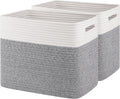 OIAHOMY Storage baskets for Shelf, Toy Storage Basket, Collapsible Storage Bins, Blanket Basket Living Room, Closet Storage for Bedroom, 15 x 9.8 x 11.8 Inches-Pack of 2-Grey, FSB-H-P-01