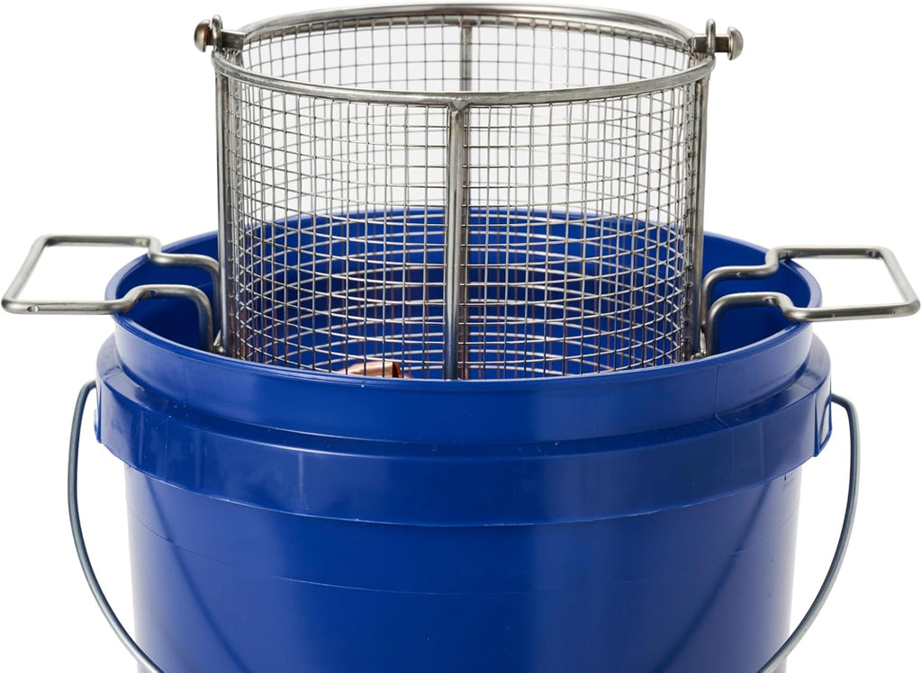 Dip N’ Drain – The Ultimate Stainless Steel Parts Cleaning Basket | Fits Any 2-Gallon Bucket, 1/4″ Mesh, Swing Handle (Bucket Not Included)