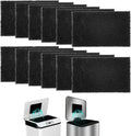 12-Pack Universal Stick-on Trash Can Odor Absorbing Filters, Activated Charcoal Purifying Deodorizer for Trash Cans, Compost Buckets, Countertop and Recycle Bins (Rectangle)