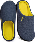 VeraCosy Men's Two-Tone Memory Foam House Slippers Indoor Outdoor Durable Rubber Sole