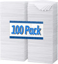 FIXSMITH White Microfiber Cleaning Cloth, Pack of 100, 11.5"X11.5" Cleaning Rags for Housekeeping and Kitchen, Reusable Shop Towels, Microfiber Towels for Cars, Lint Free, Scratch-Free