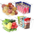 BALEINE Clear Plastic Storage Bins, Pantry Organization, BPA Free Stackable Refrigerator Organizers and Storage with Handles for Kitchen Fridge Cabinet Bathroom (4PK, 13x7.4x6.2)
