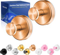 Suction Cup Hooks for Shower,Wreath Hanger for Front Door,Removable No Drill Towel Loofah Hooks,Upgraded 15 lbs Strong Suction for Bathroom,Wall,Glass,Stainless Waterproof-Rose Gold 2 Pcs