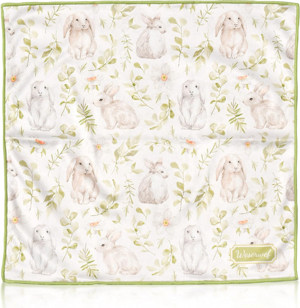 WESERWEF Design Microfiber Glasses Cleaning Cloth – Premium Cleaning Cloth for Eyeglasses, Screens, Tablets, Cameras & Lenses, 12" x 12", Ultra-Soft & Scratch-Free (Rabbits)