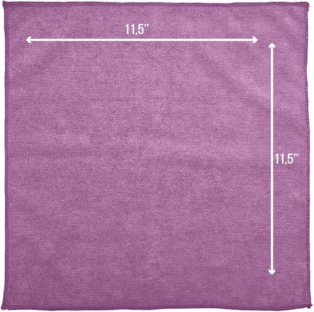 GREEN LIFESTYLE Chamois Cloth, Microfiber Cleaning Cloth 12 Pack, Borderless Towels Cleaning, Car Microfiber Towel, Drying Car Wash Towels (11.5" x 11.5", Multicolor)