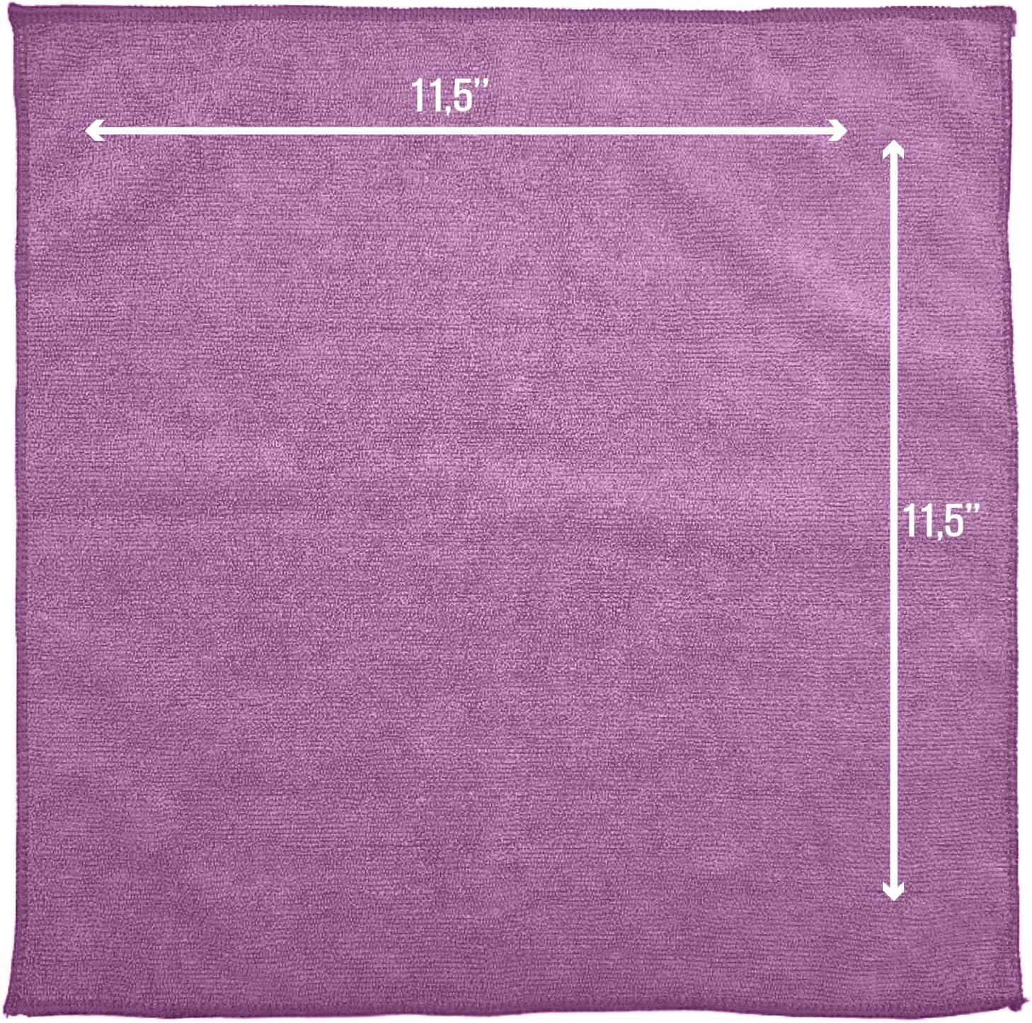 GREEN LIFESTYLE Chamois Cloth, Microfiber Cleaning Cloth 12 Pack, Borderless Towels Cleaning, Car Microfiber Towel, Drying Car Wash Towels (11.5" x 11.5", Multicolor)