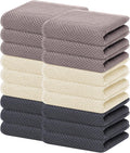 Homaxy 100% Cotton Waffle Weave Kitchen Dish Towels, Ultra Soft Absorbent Quick Drying Cleaning Towel, 13 x 28 Inches, 18-Pack, Mixed Color