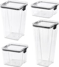 Food Storage Containers 4pack Plastic BPA Free shatterproof Freezeable Dishwasher Washable Environmentally Friendly and Recyclable Sealed Storage Containers Food Storage