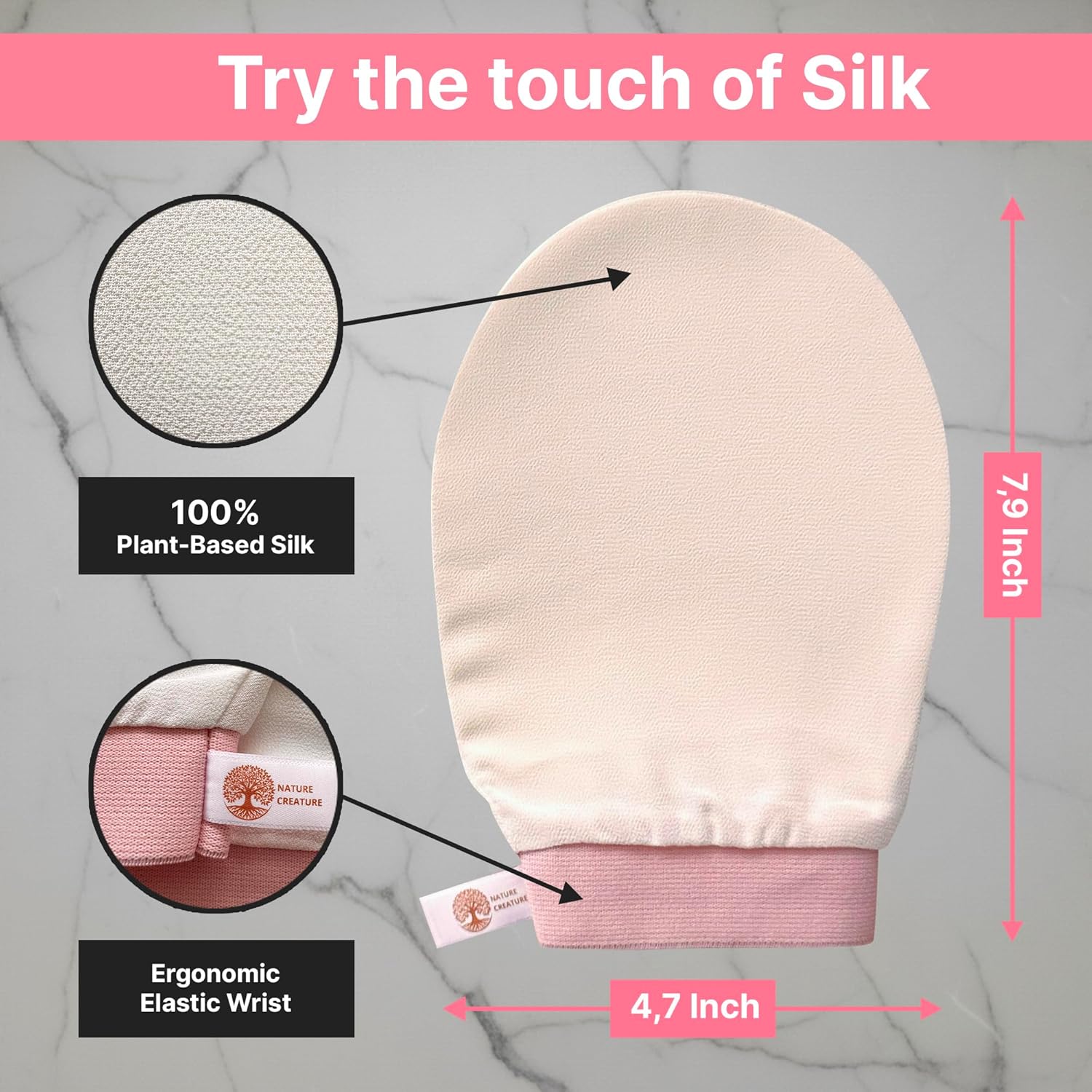 – Vegan Silk Exfoliating Glove (2pcs) for Face, Body, and Hands | Natural Body Scrubber for Dead Skin Removal | Exfoliating Mitt Eco-Friendly, Perfect for Spa, Bath, and Shower