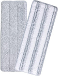 Oshang Flat Mop Head Refill, 13" X 4.9" Flat Mop Pads, Microfiber Mop Pads Flat Mop Replacement Heads (White and Grey)