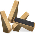 4 Pack Wooden Door Stop - Non-Slip Door Stoppers for Floor - Door Wedges for All Door Types and Surfaces - Each Door Stopper 1.4inch Thick, 4.3inch Long with Rubber