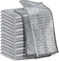 5Pcs Non Scratch Wire Dishcloth, Multipurpose Wire Dishwashing Rags, Steel Metal Wire Cloth Mesh Miracle Cleaning Cloths for Kitchen, Dishes