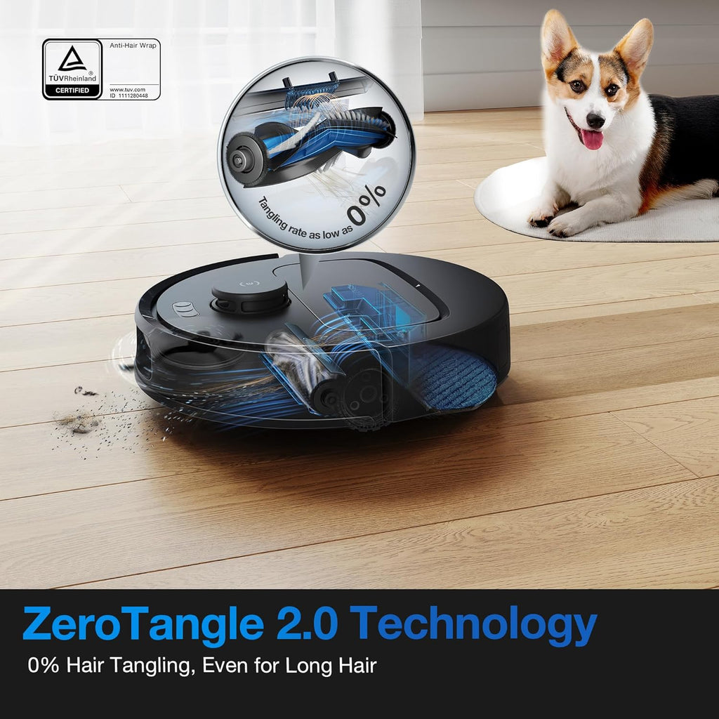 ECOVACS DEEBOT N20e Plus Robot Vacuum and Mop,with Bagless Self Emptying Station,10000Pa Powerful Suction,Anti-Tangle Technology,45-Day Capacity,300 Minutes Runtime,Perfect for Pet Hair