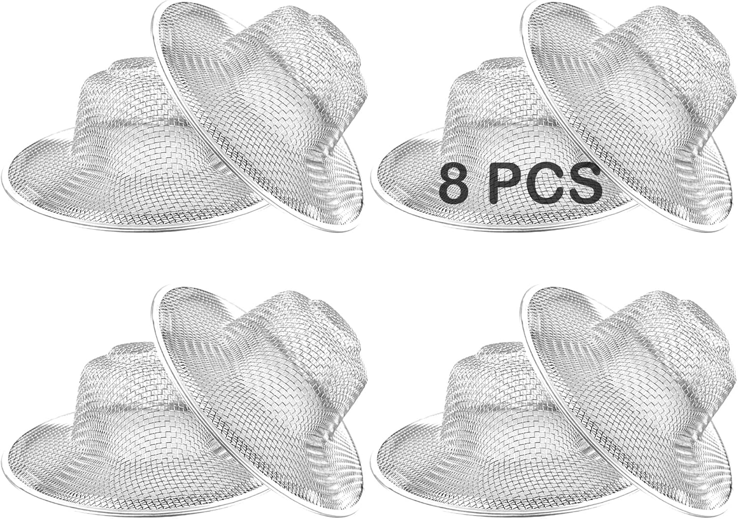 8PCS Metal Mesh Kitchen Sink Strainer, 4.41" Stainless Steel Slop Basket Filter Trap, Mesh Sink Drain Strainer Kitchen, Hair Basket Drain - Fits Most Kitchen Bathroom Sinks Shower Floor Drain