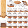 16 Pcs Extra Large Square Chair Leg Floor Protectors, Silicone Chair Leg Protectors for Hardwood Floors, High Elastic Chair Leg Caps, Protect Wooden Floors from Scratching (Fit: 1-2/5" - 1-4/5")