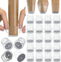 24PCS Silicone Chair Leg Floor Protectors for Hardwood Floors, Thicken Rubber Chair Leg Cap Covers, Non Slip Furniture Leg Pads to Protect Wood Tile Floors from Scratches and Reduce Noise