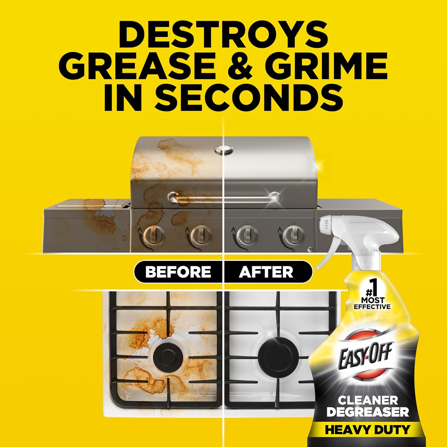 Easy-Off Heavy Duty Degreaser Cleaner Spray, 32 Ounce (Pack of 6)