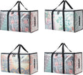 Heavy Duty 93L (24.5 Gallon) Stackable Storage Bins with Fully Openable Lids, Moving Bags Heavy Duty, Clear Plastic Totes for Moving Storage, Home Organization, Closet, Dorm Room. 4 Pack