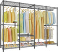 VIPEK V40 Plus Extra Large Clothes Rack Heavy Duty Clothing Rack for Hanging Clothes, Multi-Functional Closet Organizer System Freestanding Wardrobe Closet for Bedroom, Max Load 1300lbs, Black