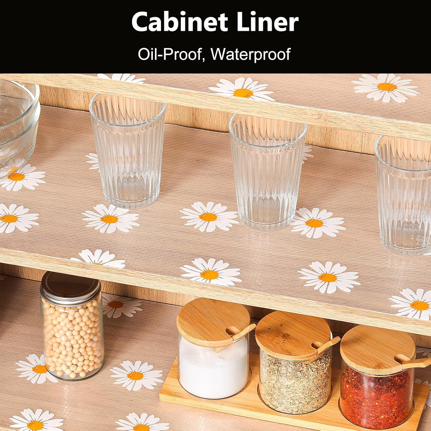 INNOLITES Shelf Liners for Kitchen Cabinets, Non Adhesive Drawer Cabinet Liner, Waterproof Oil-Proof Non-Slip Shelf Liner for Kitchen Pantry Refrigerator 23.6" x 236"