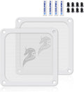 140mm Fan Filter PC Dust Filter Computer Fan Grills Dust Mesh Magnetic Frame PC Case Cover Dustproof PVC 50 Mesh(PVC, Gentleman Aesthetic, 140 * 140mm, 2pcs, White)
