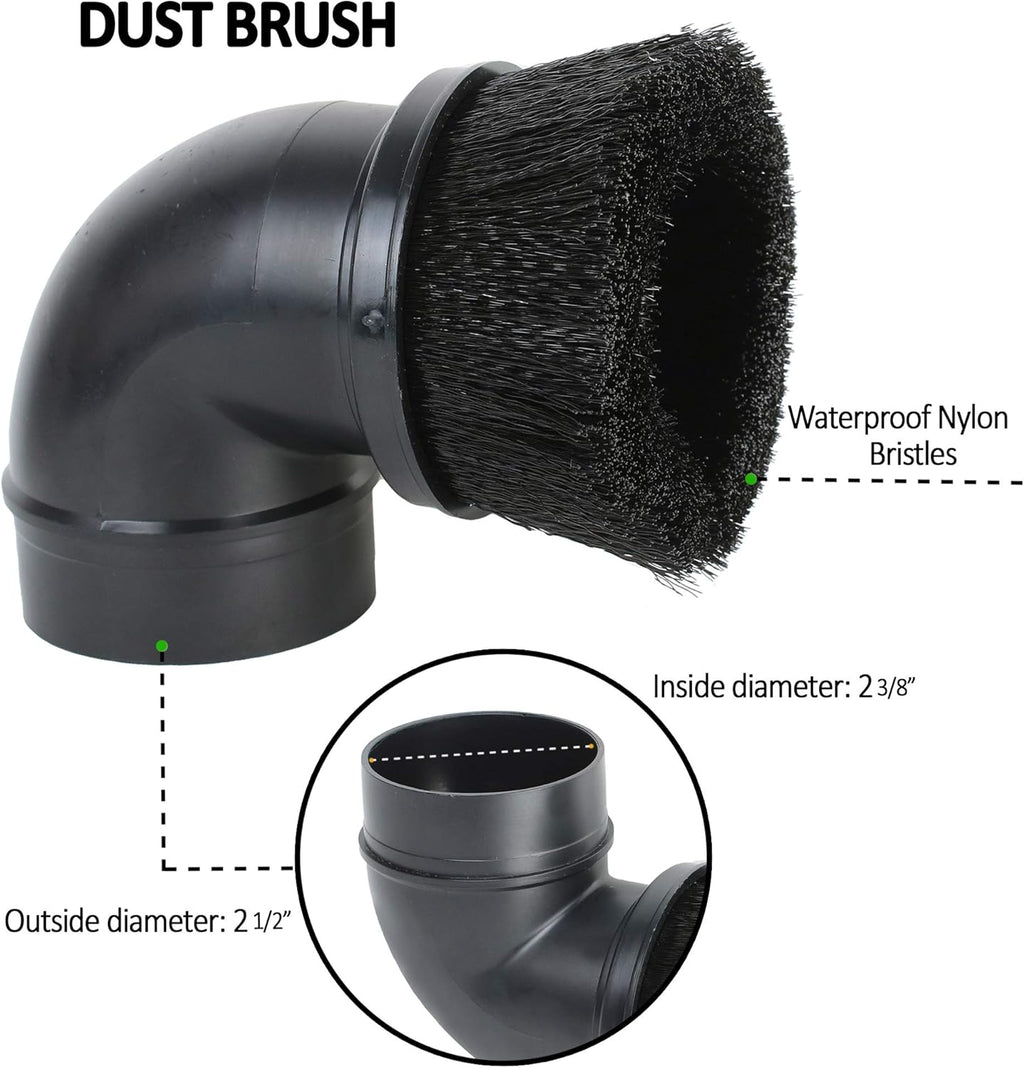 Shop Vac Accessories 2 1/2 inch Attachments (2.5 Wet Dry Vac Accessories - Floor Brush, Dust Brush, Crevice Tool for Shop Vac (3-Pack Attachments)