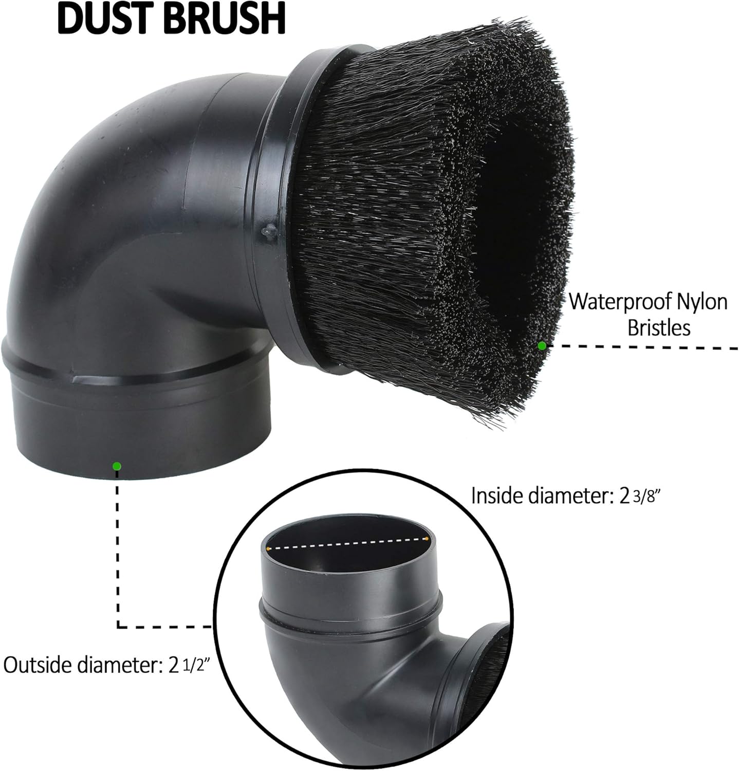Shop Vac Accessories 2 1/2 inch Attachments (2.5 Wet Dry Vac Accessories - Floor Brush, Dust Brush, Crevice Tool for Shop Vac (3-Pack Attachments)