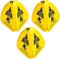 Kraken Sign Co - Pop-up Sign, Yellow 4-Sided Bilingual Trilingual English/Spanish/French Warning, Pop-up Caution Wet Floor Sign 16 inch for Restaurant, Commercial and Industrial Safety. Foldable, Portable, Durable (Yellow, 3 Pack)
