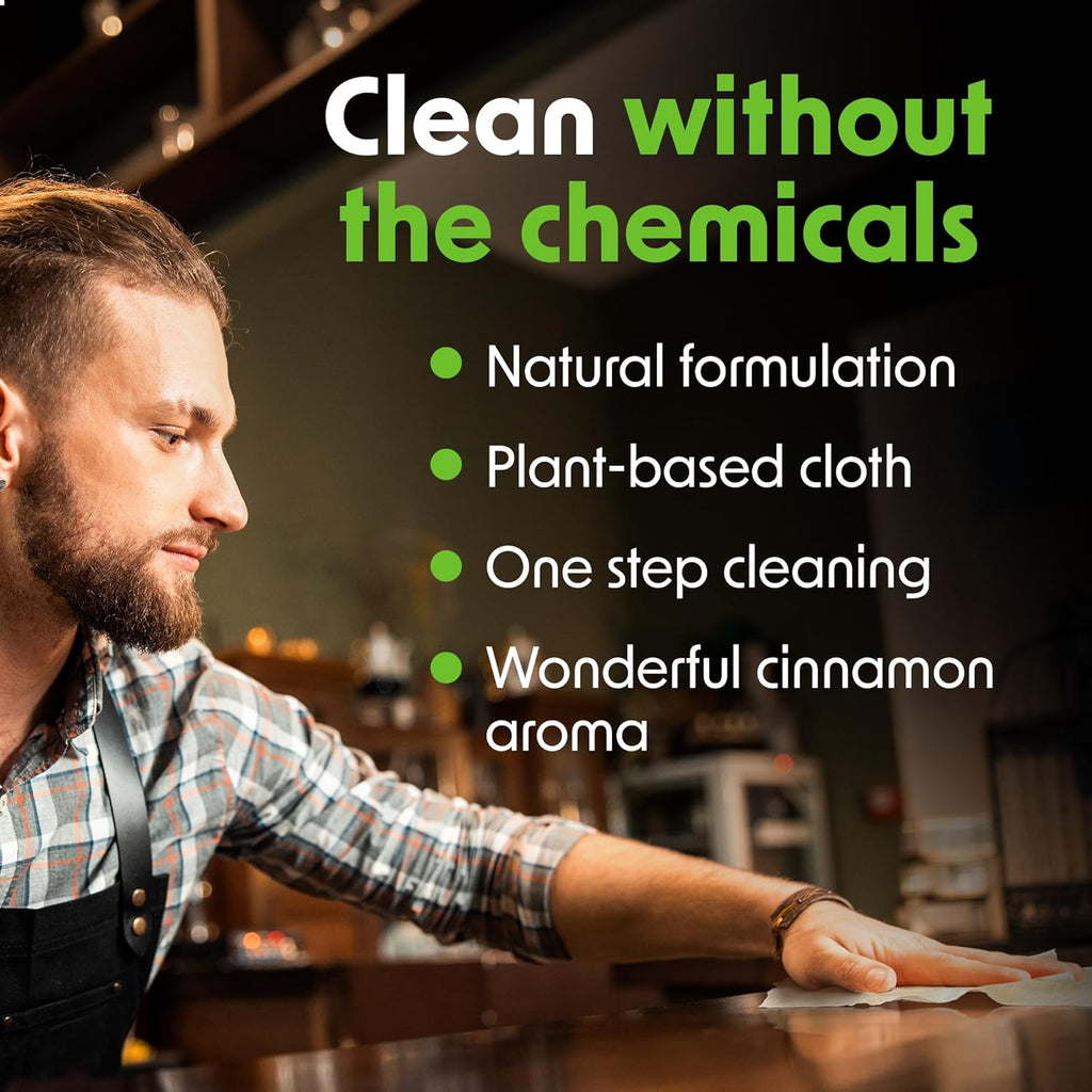 Wipex Table Bussers - Natural Table & Counter Turnover Cleaning Wipes With Vinegar, Propolis, Clove And Cinnamon Oil, 400 Ct (2 Buckets, 800 Wipes)