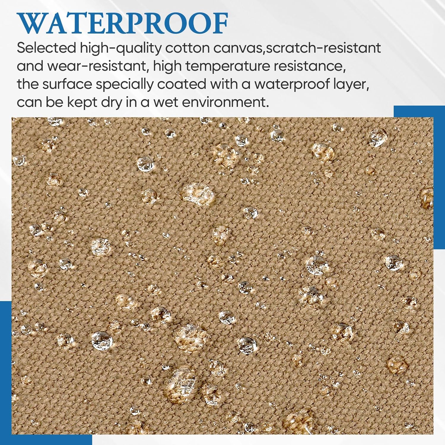 Canvas Repair Patch 5.5 x 8 Inches 6Pcs Self-Adhesive Waterproof Canvas Patch Kit for Repairing Tents,Sofas,Boat Covers,Camping Chair,Awnings,Car Seats.（Khaki）