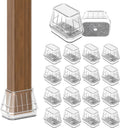 24PCS Rectangular Chair Leg Floor Protectors for Hardwood Floors, Thicken Rubber Chair Leg Cap Covers, Non Slip Furniture Leg Pads to Protect Wood Tile Floors from Scratches and Reduce Noise