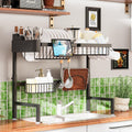 Over The Sink Dish Drying Rack, Expandable Height and Length, 2 Tier Large, Stainless Steel, 24-35.5 inches L x 12 inches W x 19-22 inches H