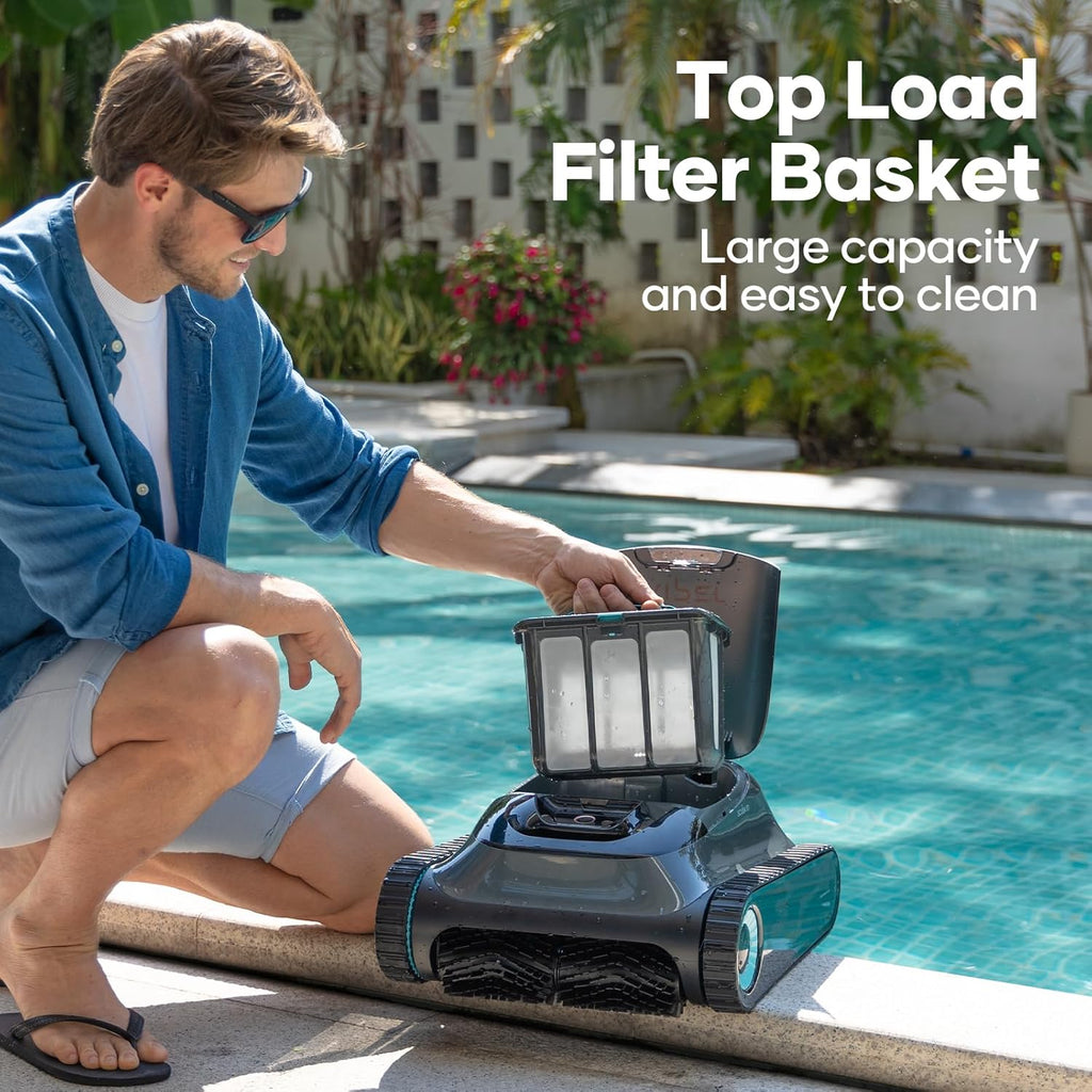 AIPER Scuba S1 Cordless Robotic Pool Cleaner, Pool Vacuum for Inground Pools, Wall and Waterline Cleaning, Smart Navigation for Pools up to 1,600 Sq.ft (Renewed)