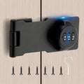 Keyless Cabinet Lock with Combination Code - 3-Digit Password Hasp Latch Lock for Drawers, Bifold Closet Door and Double Sided Door (Black, 4.5 Inch)