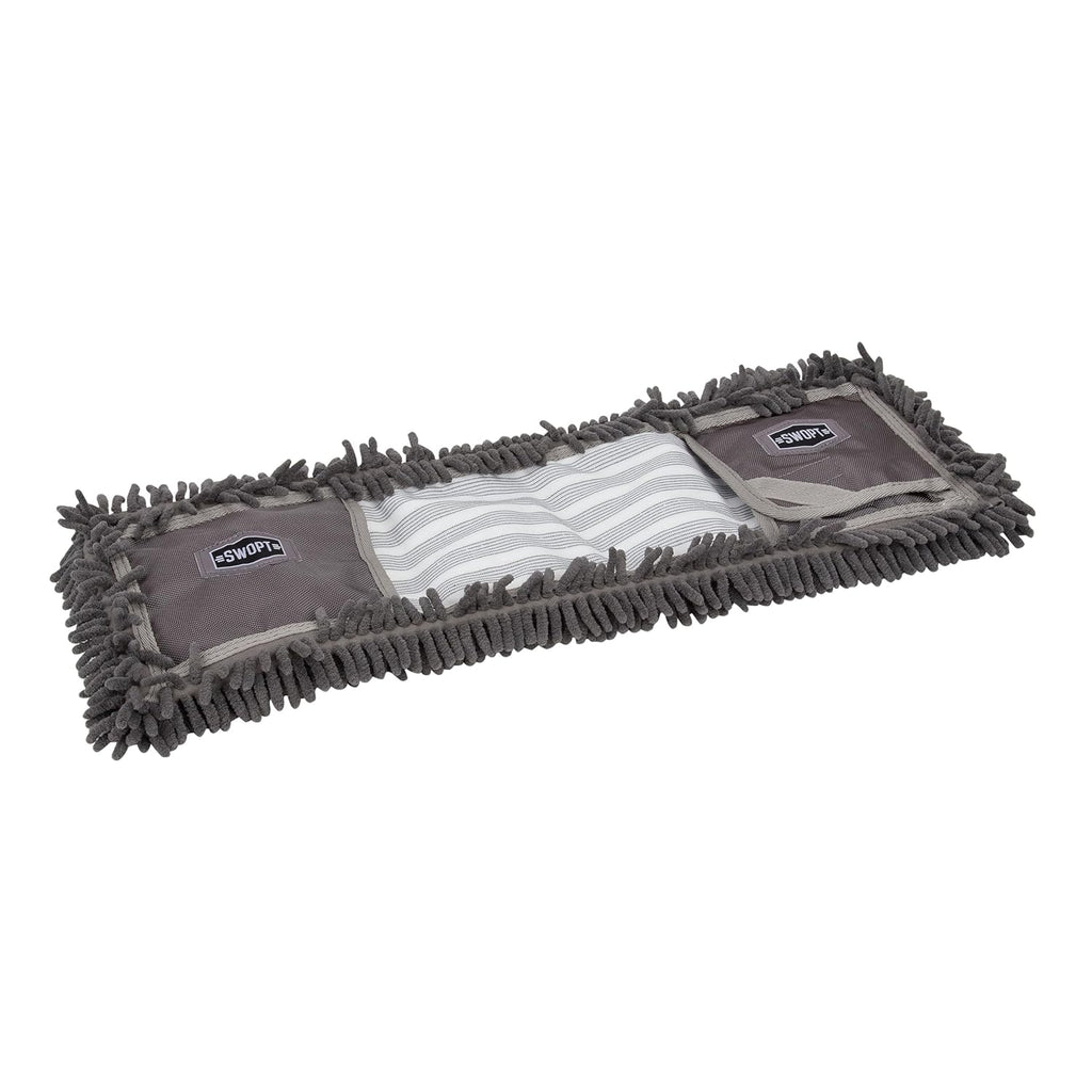 SWOPT 24” Microfiber Dust Mop Refill – Microfiber Cleaning Pads for Use on Wood, Laminate, Tile – Interchangeable with All SWOPT Cleaning Products for More Efficient Cleaning and Storage