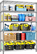 IZEUK 6-Tier Heavy Duty Metal Wire Shelving Unit, Adjustable Storage Rack Organizer for Garage, Kitchen, Office, Pantry, Warehouse (Chrome, 17.7" D x 47.2" W x 82.7" H)