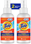 Tide Laundry Stain Remover Spray with Oxi, Travel Stain Remover for Clothes, Carpet, Upholstery, Pet Bedding, Stain Treater Spray for Tough Stains from Wine, Coffee, Grease, 3 Oz (Pack of 2)